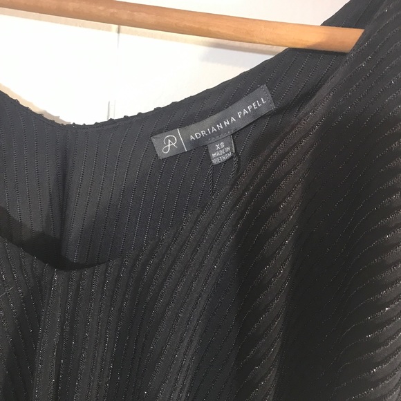 Adrianna Papell Sparkle Stripe Ruffle Top - Picture 5 of 8